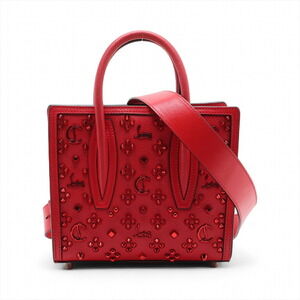 Christian Louboutin Spike Stud Paloma Leather Handbag Red